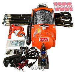 HYDRAULIC WINCH 15000 lb WINCHMAX ORIGINAL ORANGE winch + DYNEEMA SYNTHETIC ROPE