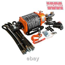 HYDRAULIC WINCH 20000 lb WINCHMAX ORIGINAL ORANGE winch + DYNEEMA SYNTHETIC ROPE