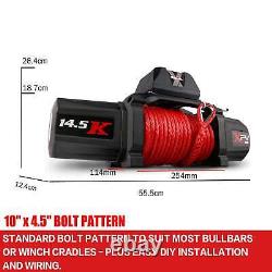 NNEDSZ 12V Electric Winch 14500LBS synthetic rope with 2 Pairs Recovery Tracks G