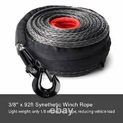 OFF ROAD BOAR 3/8 x 92ft Synthetic Winch Rope, 25000lbs Recovery Cable Line