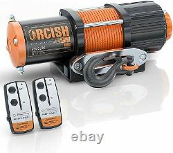ORCISH 12V 4500lb Electric ATV UTV Synthetic Rope Winch Kit 1.3HP Motor