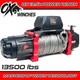 Ox Electric Bull Winch 13500lbs Winch Black Synthetic Rope & Torch