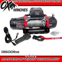 OX ELECTRIC BULL WINCH 13500lbs WINCH BLACK SYNTHETIC ROPE & TORCH