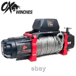OX ELECTRIC BULL WINCH 13500lbs WINCH BLACK SYNTHETIC ROPE & TORCH