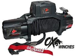 OX ELECTRIC BULL WINCH 13500lbs WINCH BLACK SYNTHETIC ROPE & TORCH