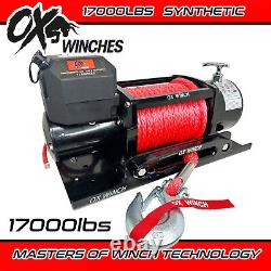 OX ELECTRIC WINCH 12V RECOVERY 4x4 17000lbs WIRELESS SYNTHETIC ROPE