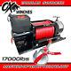 Ox Electric Winch 12v Recovery 4x4 17000lbs Wireless Synthetic Rope