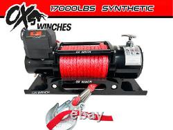 OX ELECTRIC WINCH 12V RECOVERY 4x4 17000lbs WIRELESS SYNTHETIC ROPE