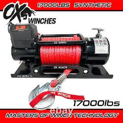 OX ELECTRIC WINCH 12V RECOVERY 4x4 17000lbs WIRELESS SYNTHETIC ROPE