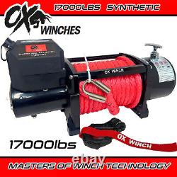 OX ELECTRIC WINCH 12V RECOVERY 4x4 17000lbs WIRELESS SYNTHETIC ROPE