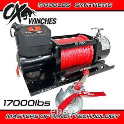 OX ELECTRIC WINCH 12V RECOVERY 4x4 17000lbs WIRELESS SYNTHETIC ROPE