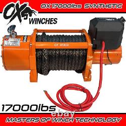 OX ELECTRIC WINCH 12V RECOVERY 4x4 17000lbs WIRELESS SYNTHETIC ROPE