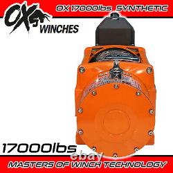 OX ELECTRIC WINCH 12V RECOVERY 4x4 17000lbs WIRELESS SYNTHETIC ROPE