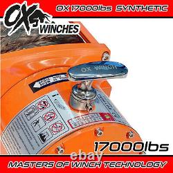 OX ELECTRIC WINCH 12V RECOVERY 4x4 17000lbs WIRELESS SYNTHETIC ROPE