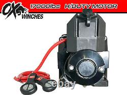 OX ELECTRIC WINCH 12V RECOVERY OFFROAD 17000lbs WIRELESS SYNTHETIC ROPE