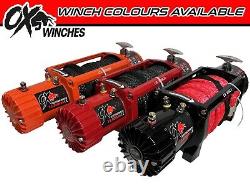 OX ELECTRIC WINCH 13500lb 12v SYNTHETIC ROPE WIRELESS RECOVERY ORANGE
