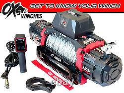 OX ELECTRIC WINCH 13500lb 12v SYNTHETIC ROPE WIRELESS RECOVERY OX-BULL VERSION