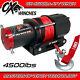 Ox Electric Winch 4500lb Synthetic Rope 12v Atv / Boat / Trailer Winch
