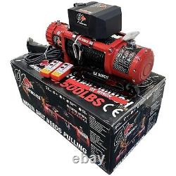 OX Electric Winch 13500lb 12v Synthetic Rope Red Wireless Recovery UK Stock