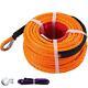 Orange Synthetic Winch Rope 100 Ft. X 3/8 In. Winch Line Cable With G70 Hook 12