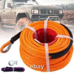 Orange Synthetic Winch Rope 100 ft. X 3/8 in. Winch Line Cable with G70 Hook 12