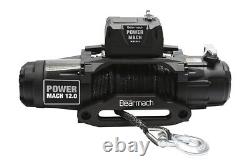 Power Mach 12,000LB 12V Two Speed Winch with 27mx10mm Synthetic Rope Bearmach