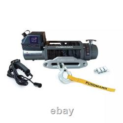 Pundmann EN Electric winch 8000 lb synthetic rope with wired wireless controller