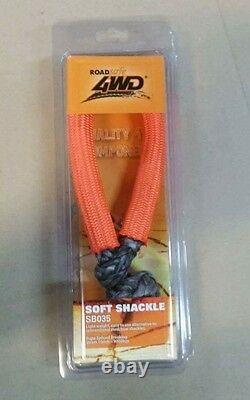 ROADSAFE Synthetic 2 X 10mm Winch Rope recovery soft grip shackle grey saftey