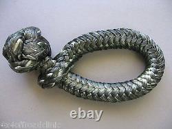 ROADSAFE Synthetic 2 X 10mm Winch Rope recovery soft grip shackle grey saftey