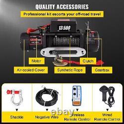 Recovery Electric Winch 13500lb/6123.5kg 12v Synthetic Rope Remote Control