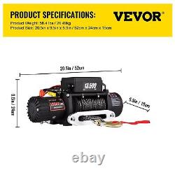 Recovery Electric Winch 13500lb/6123.5kg 12v Synthetic Rope Remote Control