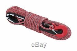 Rough Country Red Synthetic Winch Rope with Clevis Hook and Sleeve 85 FT