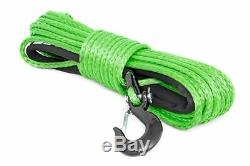 Rough Country Synthetic Winch Rope Green Clevis Hook3/8 x 85 FT 16,000LBS
