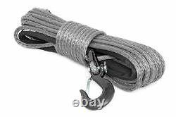 Rough Country Synthetic Winch Rope Grey Clevis Hook3/8 x 85 FT 16,000LBS