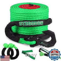 STEGODON Winch Rope 1/2in x 85ft Synthetic Winch Rope Kit, 32000LBS Winch Line