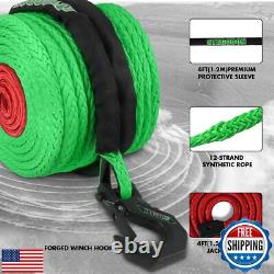 STEGODON Winch Rope 1/2in x 85ft Synthetic Winch Rope Kit, 32000LBS Winch Line