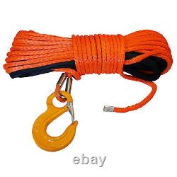 SYNTHETIC WINCH ROPES with SAFETY HOOK 12mm x 38 metre offroad recovery 4 x 4