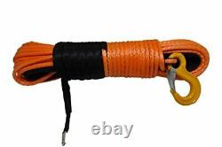 SYNTHETIC WINCH ROPE 1/2 x 100' DynaTech UHMWPE Orange G80 Hook & Thimble