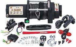 Sinoking 12VDC 6000lb/2722kg UTV&ATV Winch with 1/449feet Synthetic Rope