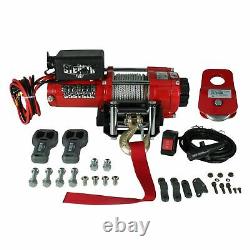 Stealth 3500lb 12v Electric Steel Winch With Synthetic Rope & Pulley Block