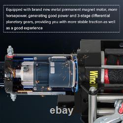 Stealth Electric Winch 12v 3500lbs Synthetic Rope Wireless Remotes For Garage