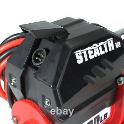 Stealth V2 13500lb 12v Winch with Synthetic Rope, Mounting Plate & Stealth Cover