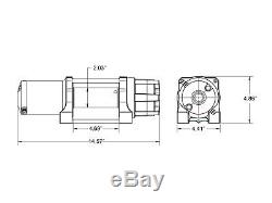 SuperATV Heavy Duty 6000 Lb. Synthetic Rope ATV UTV Winch With Wireless Remote