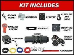 SuperATV Synthetic Rope 3500 lb. UTV/ATV Black Ops Winch Kit With Wireless Remote