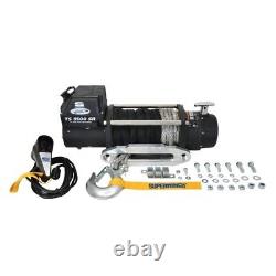 Superwinch 9500 LBS 12 VDC 3/8in x 80ft Synthetic Rope Tiger Shark 9500 Winch