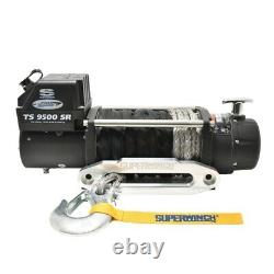 Superwinch 9500 LBS 12 VDC 3/8in x 80ft Synthetic Rope Tiger Shark Winch 1595201