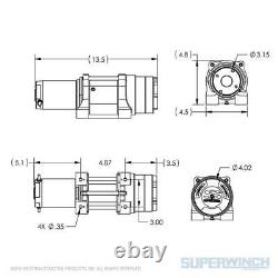 Superwinch Terra 25 12V ATV/UTV Winch 2,500 LB Capacity With 50' Synthetic Rope