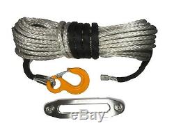 Synthetic Silver Grey Winch Rope & Hawse 30metre 10mm UHMWPE self recovery
