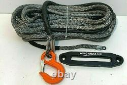 Synthetic Winch Rope 13mm x 30m, Recovery Accessory DYNEEMA SK75 Hook & Hawse