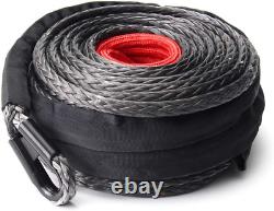 Synthetic Winch Rope 3/8 X 85', 25000 Ibs Winch Cable Line with Protective